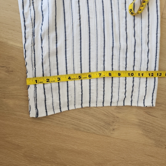 L-Space Austin Jumsuit in White with Vertical Blue Stripe - Picture 7 of 11